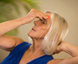 Self-acupressure points on face and head.