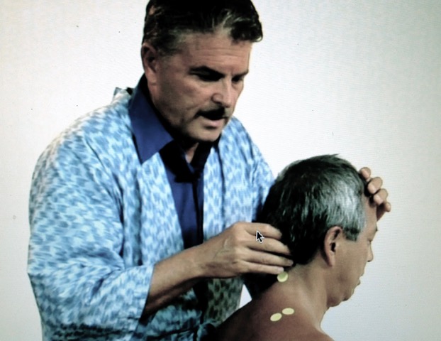 Michael Reed Gach giving Shiatsu treatment.