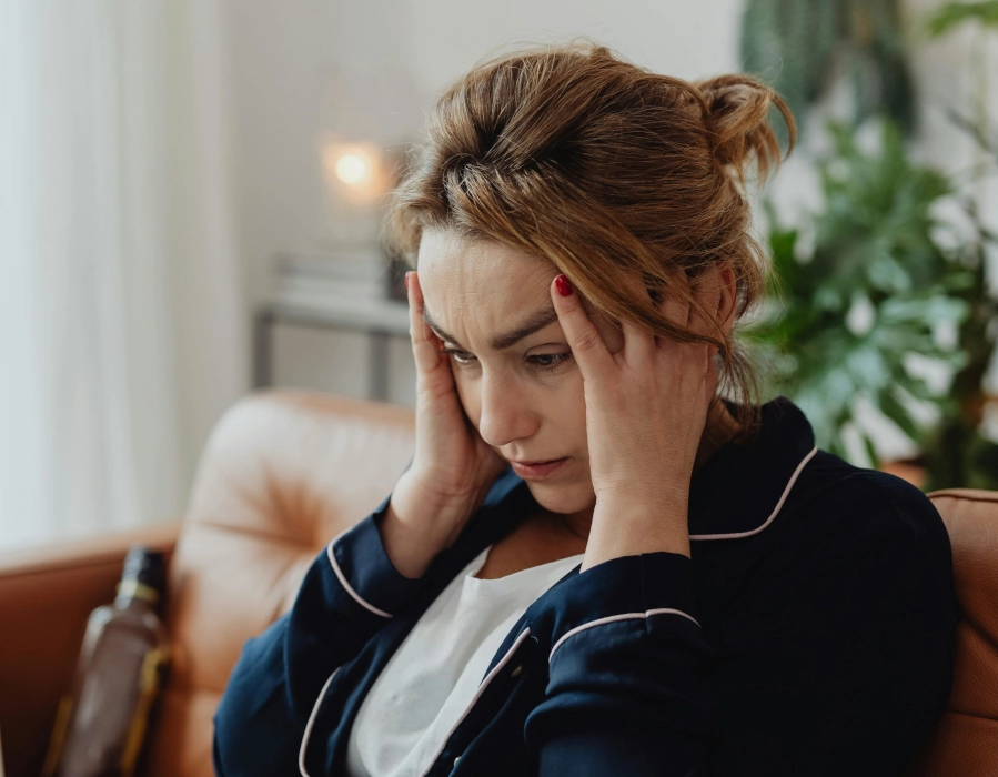 woman with headache